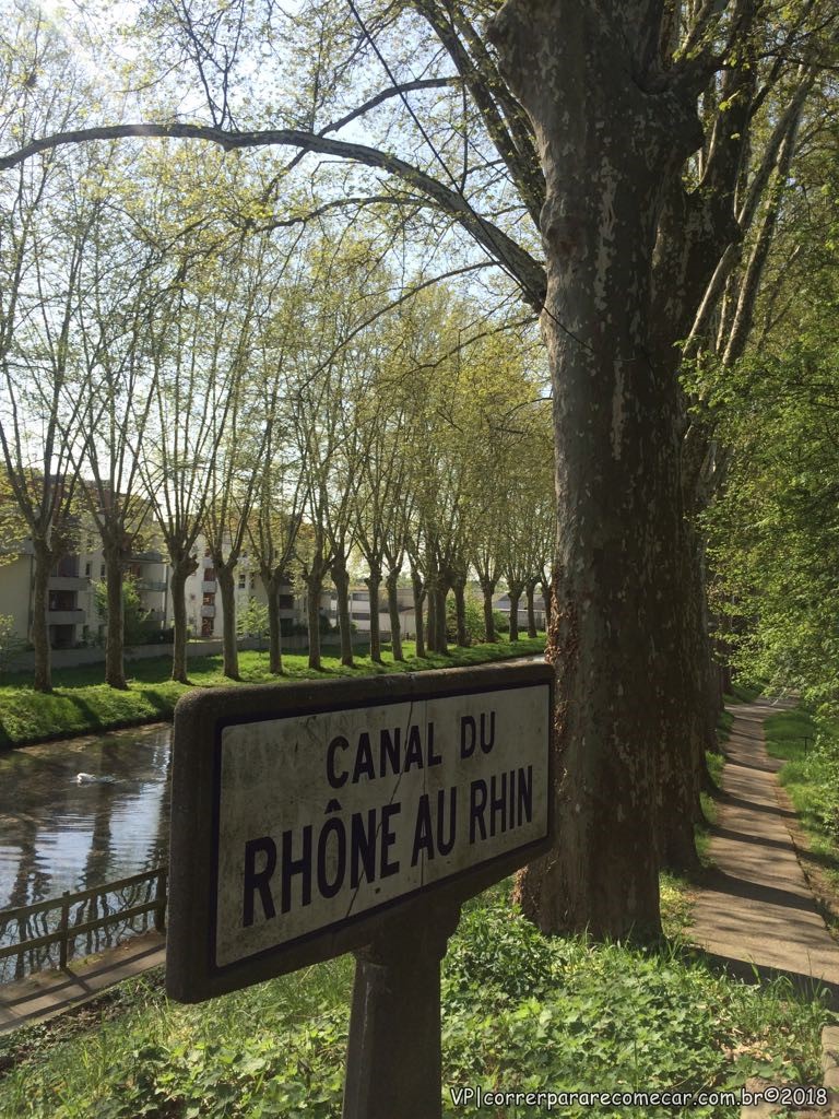 do Ródano ao Reno Placa canal Rhône au Rhin trecho Illkirch -Strasbourg