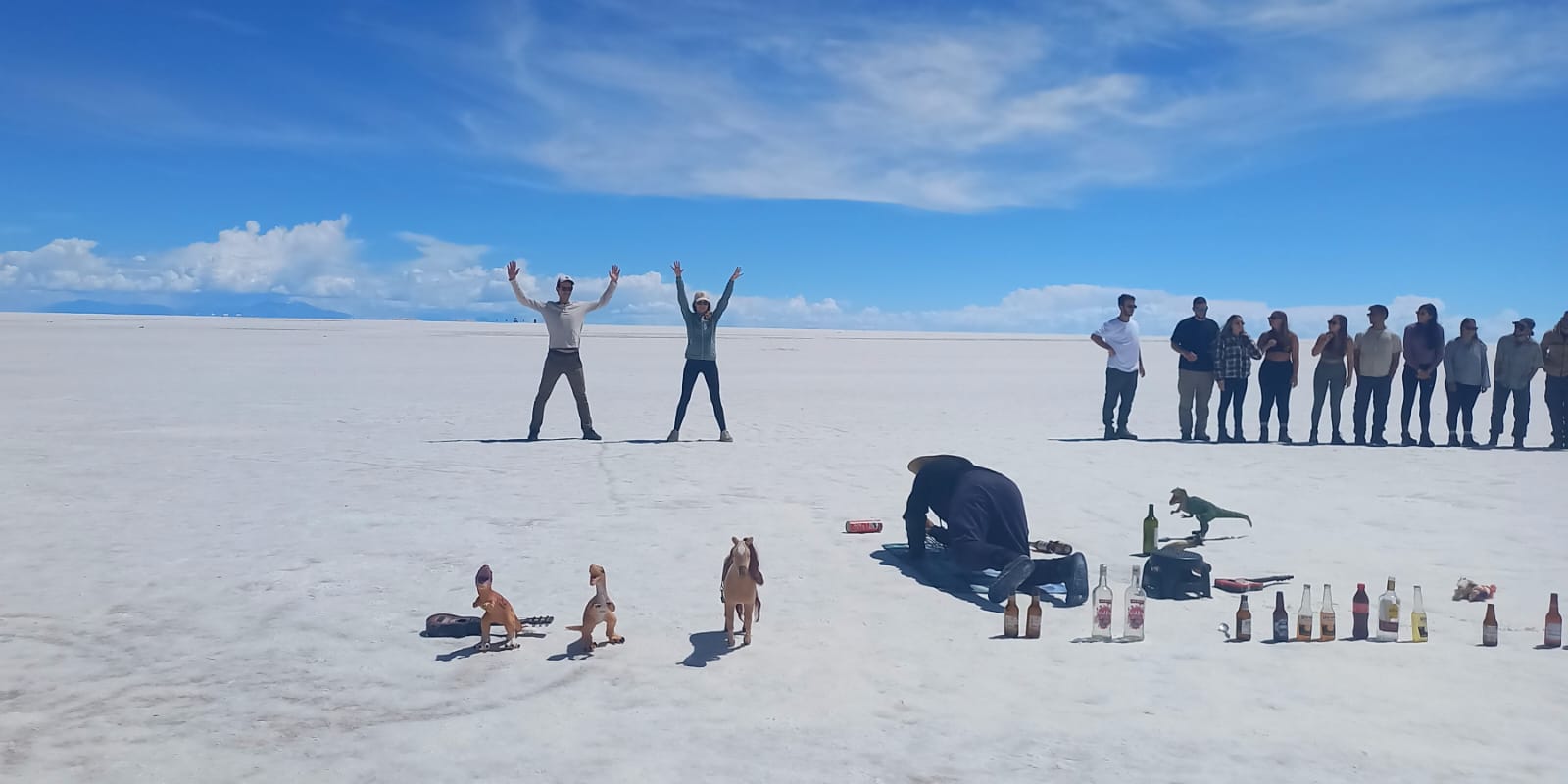 Sequência de fotos de efeito no Salar de Uyuni - Bolivia