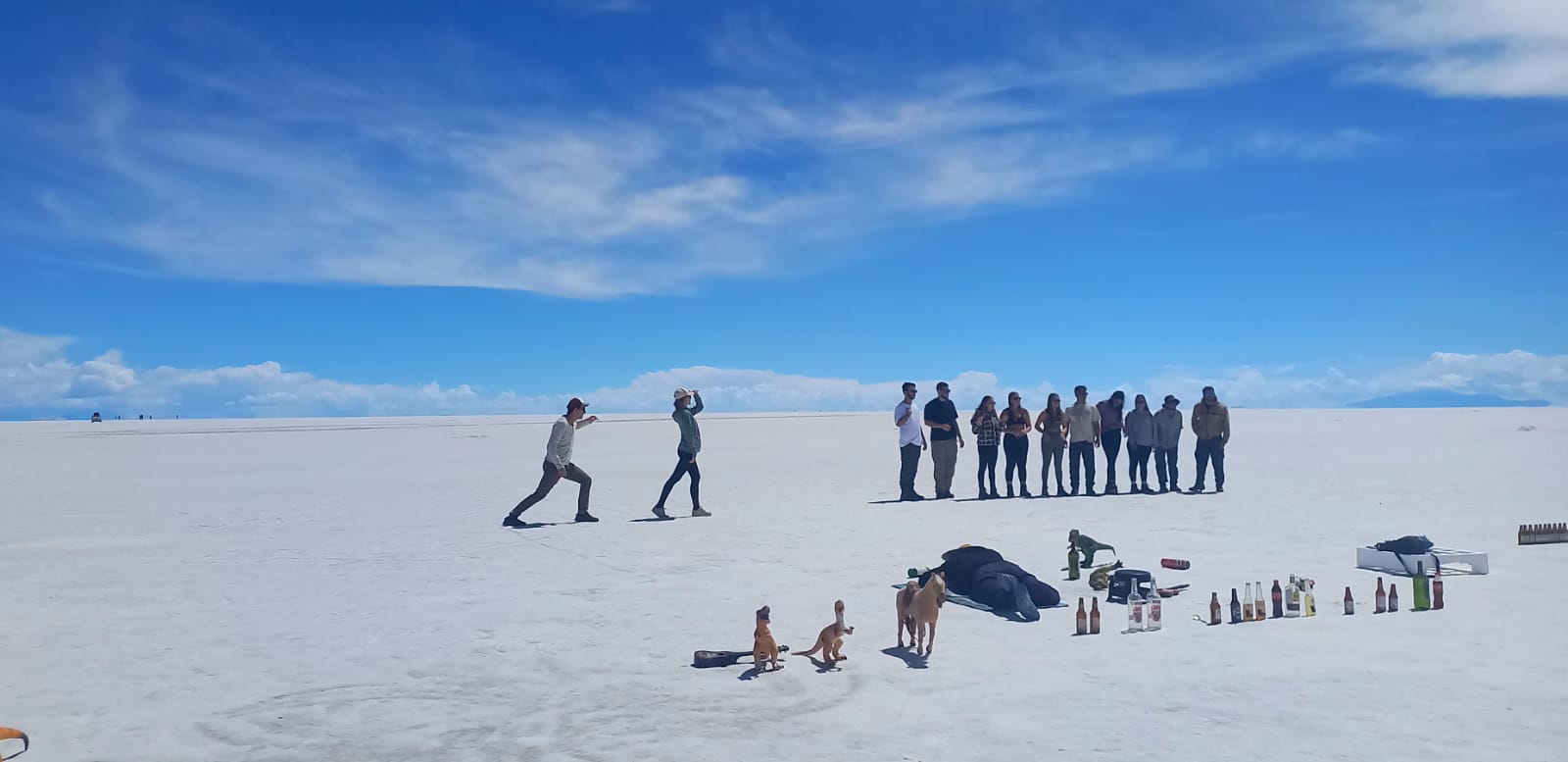 Sequência de fotos de efeito no Salar de Uyuni - Bolivia